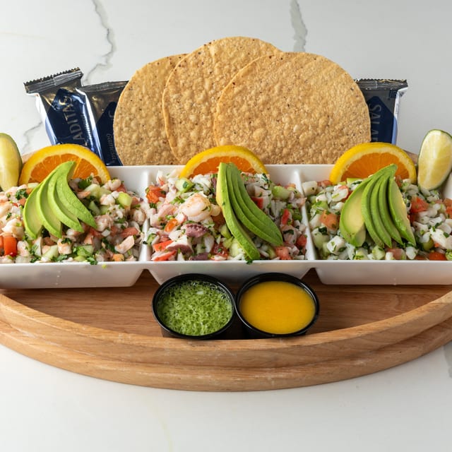 Ceviche Trio Tostada.